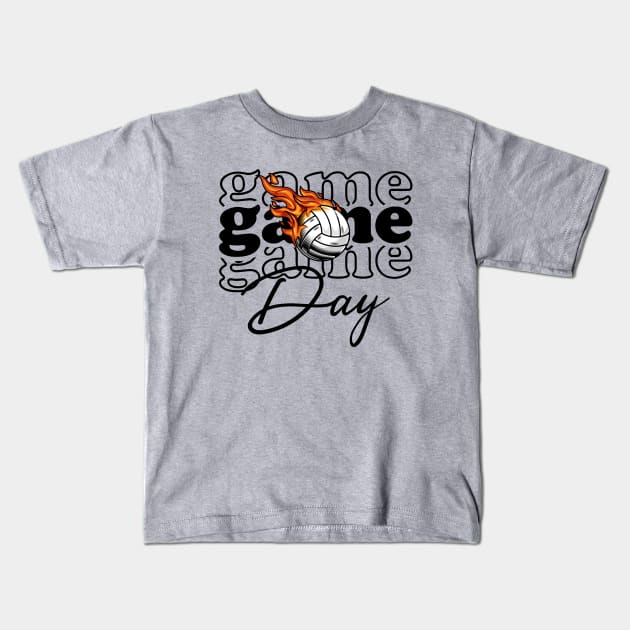 Volleyball Game Day Kids T-Shirt by KayBee Gift Shop